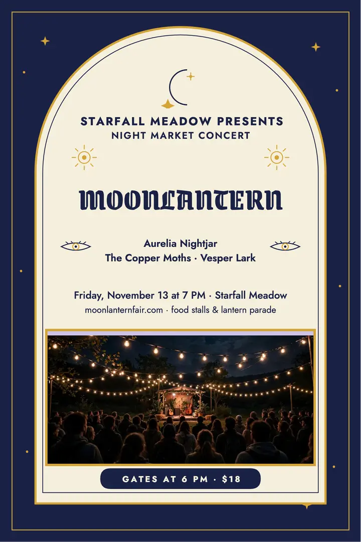 Moonlantern Fair tarot concert poster template