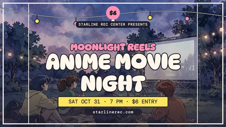Moonlight Reels anime movie night thumbnail template
