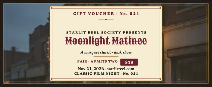 Moonlight Matinee classic-film gift voucher template