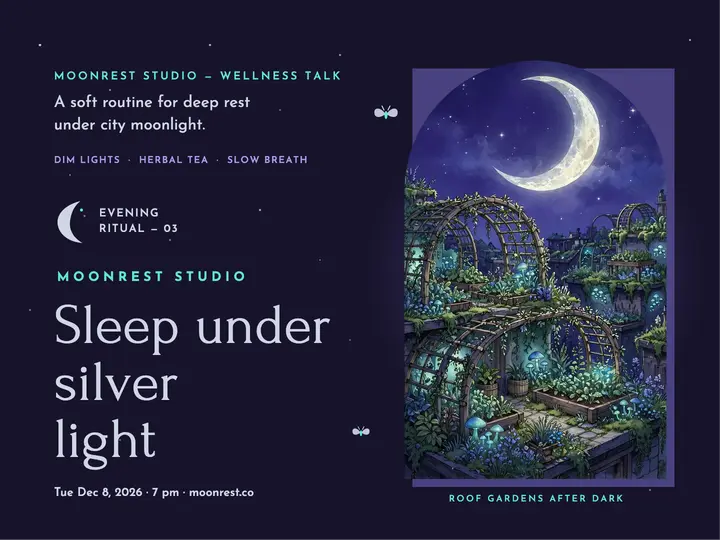 Moonrest sleep under silver light slide template