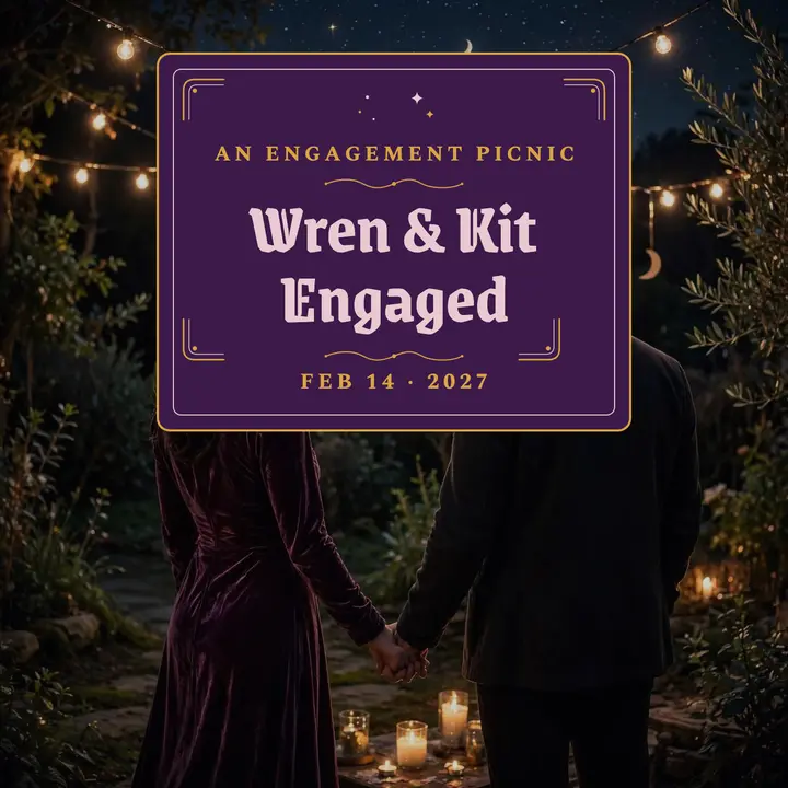 Wren and Kit moonlit engagement cover template