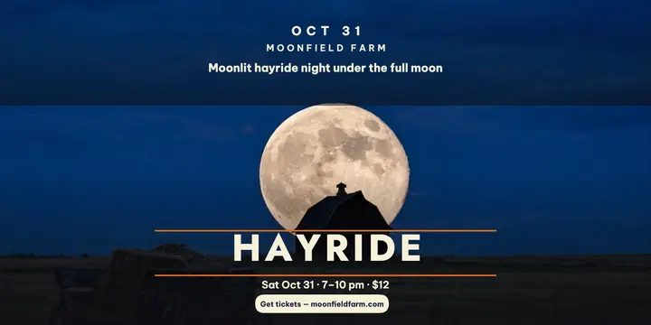 Moonfield Farm moonlit hayride Halloween post template