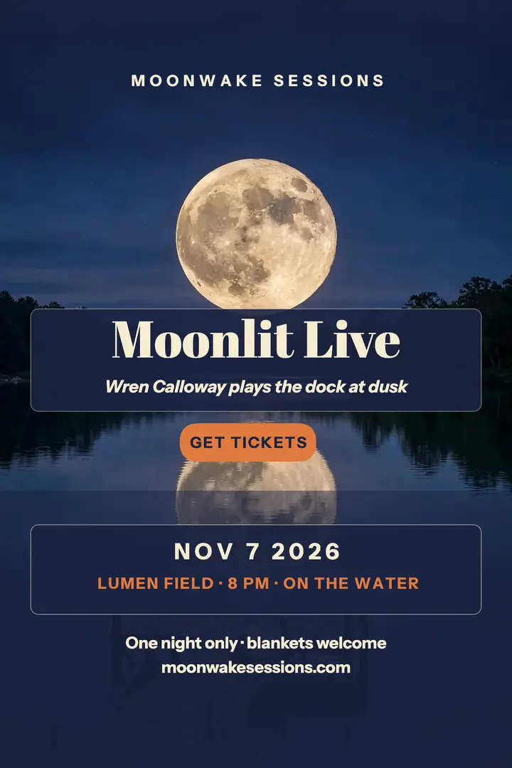 Moonwake moonlit lakeside gig poster template