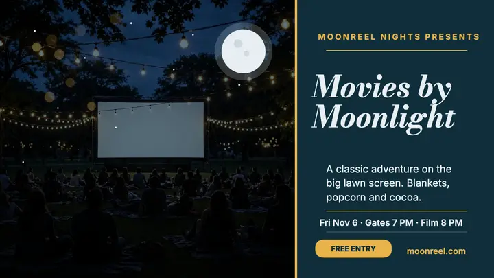 Moonreel Nights moonlit movie thumbnail template