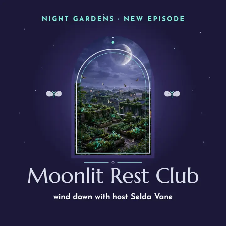 Moonlit Rest Club sleep podcast cover template