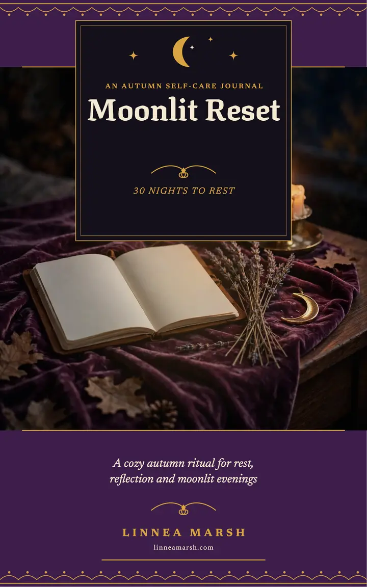 Moonlit Reset autumn journal cover template