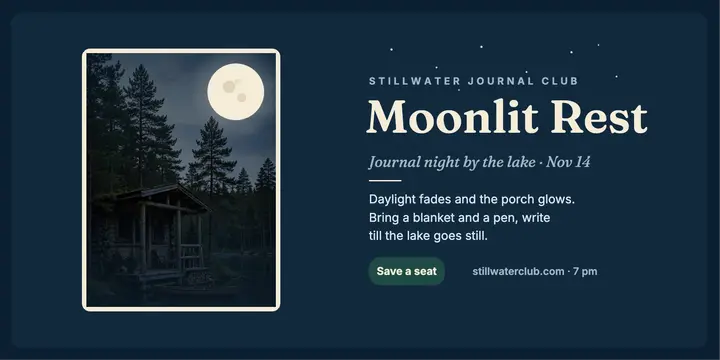 Stillwater moonlit rest journal post template