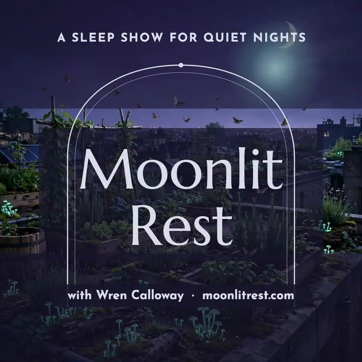 Moonlit Rest sleep show cover: sleep podcast cover template