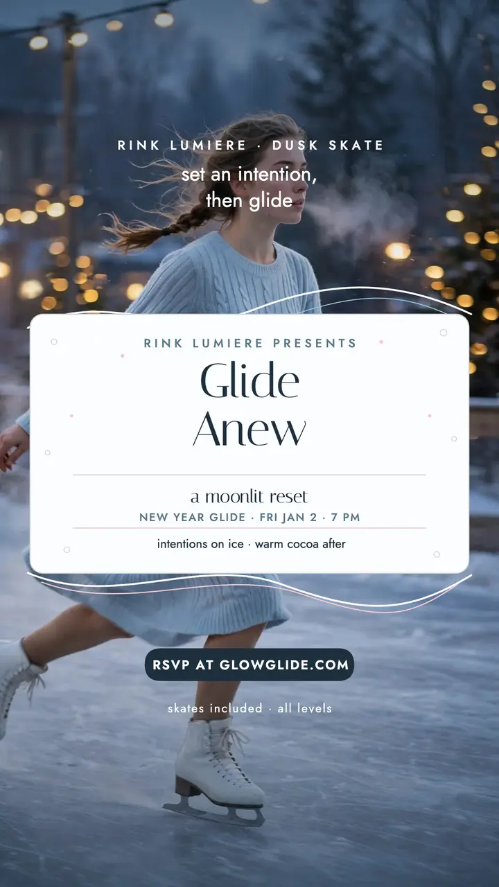 Moonlit rink reset story: new year skate story template
