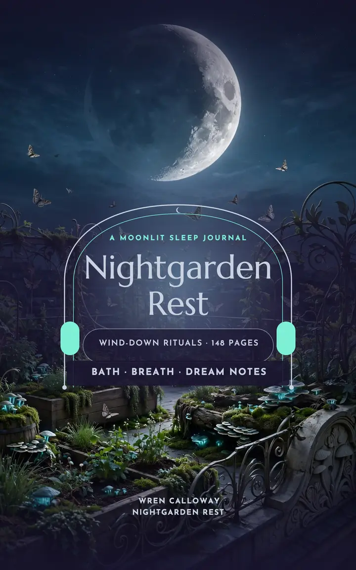 Nightgarden Rest moonlit sleep journal cover template