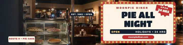 Moonpie Diner marquee LinkedIn banner template