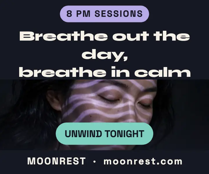 Moonrest night breathwork projection ad template