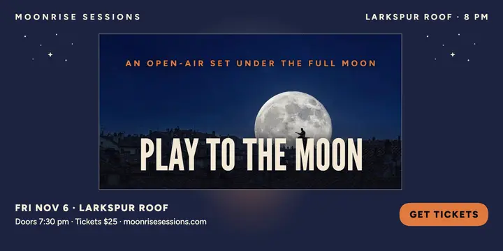 Moonrise Sessions rooftop moon gig post: moonlit gig post template