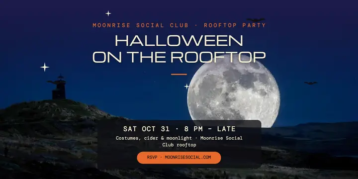 Moonrise Halloween rooftop party post template