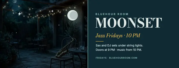 Bluehour Room Moonset Jazz cover template