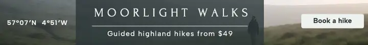Guided highland walks leaderboard ad, misty moor template