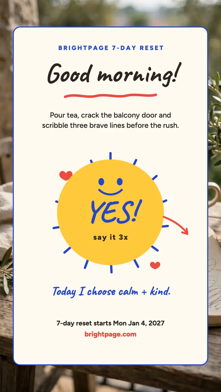 Brightpage morning affirmation story template