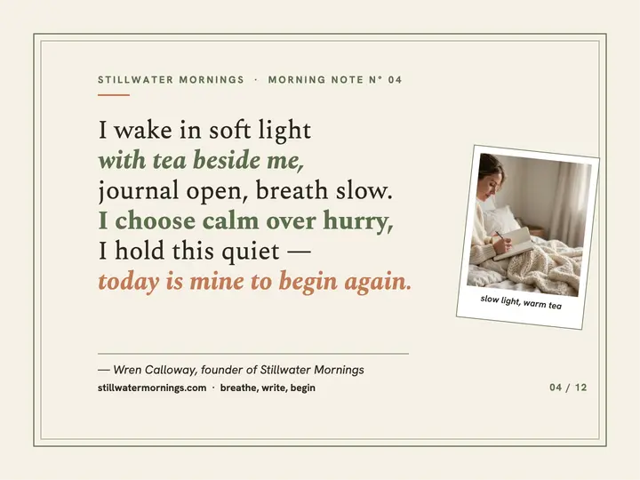 Slow morning affirmation manifesto slide template