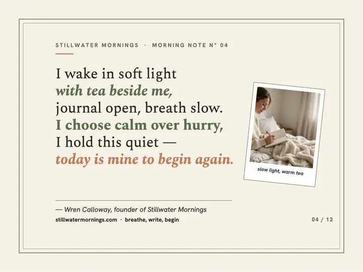 Slow morning affirmation manifesto slide template