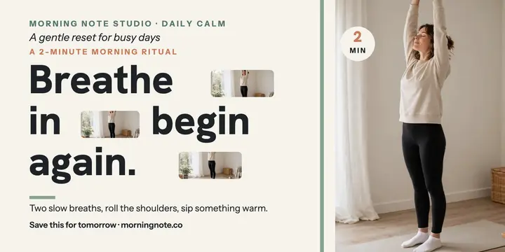 Morning Note gentle affirmation sentence post: morning affirmation post template
