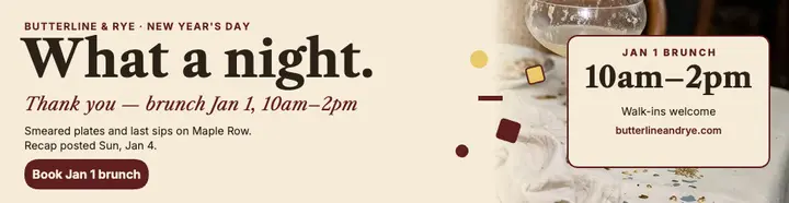 Butterline and Rye morning after brunch billboard template