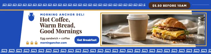 Morning Anchor Deli breakfast billboard template