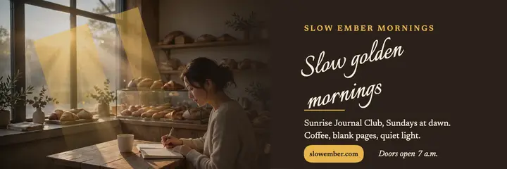 Slow Ember Mornings wellness header template
