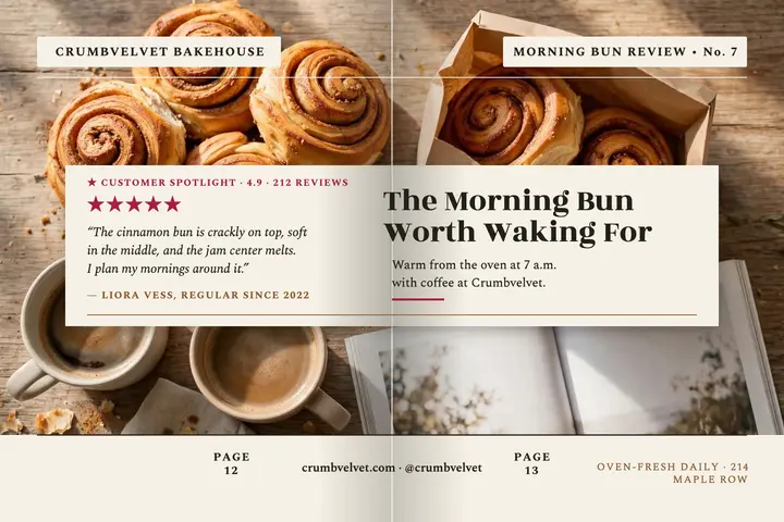 Crumbvelvet morning bun magazine review template
