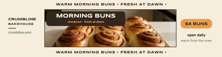 Crumbline morning buns billboard template
