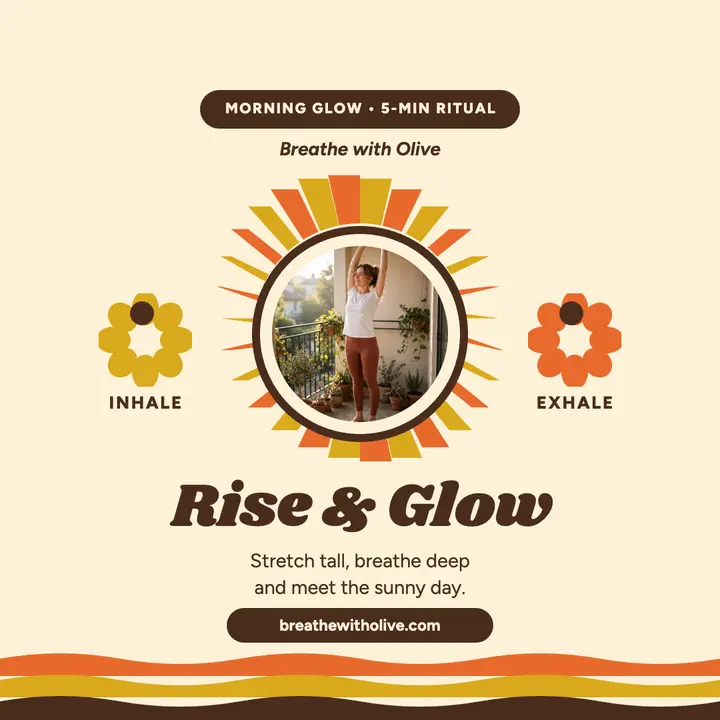 Morning Glow groovy wellness post template