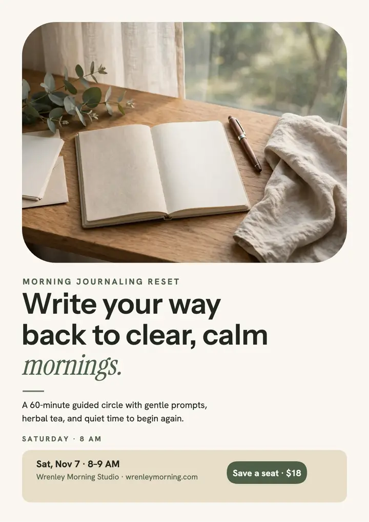 Wrenley morning journal reset flyer template