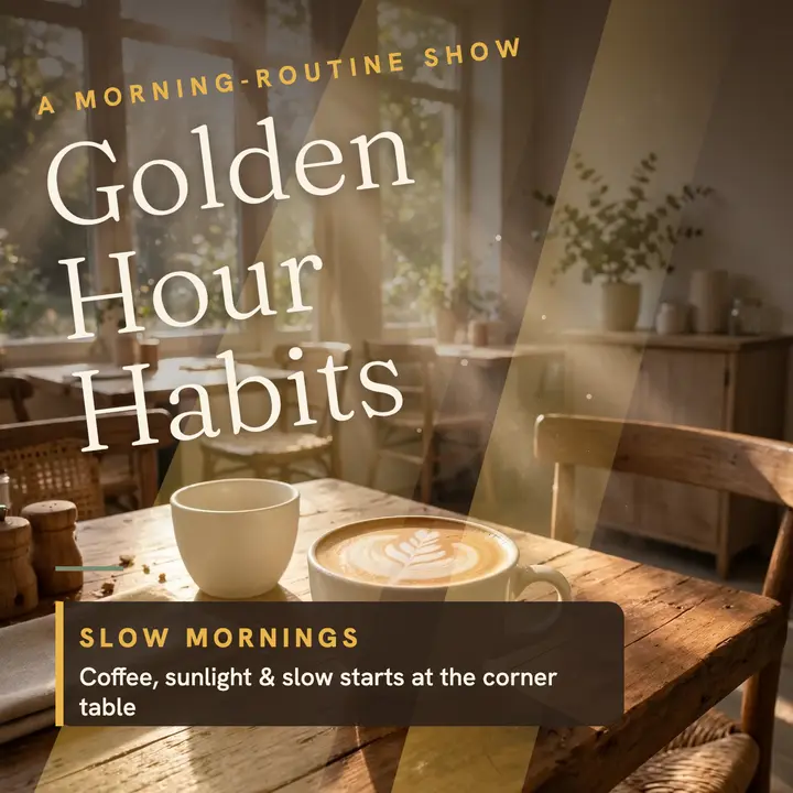 Golden Hour Habits morning podcast cover template