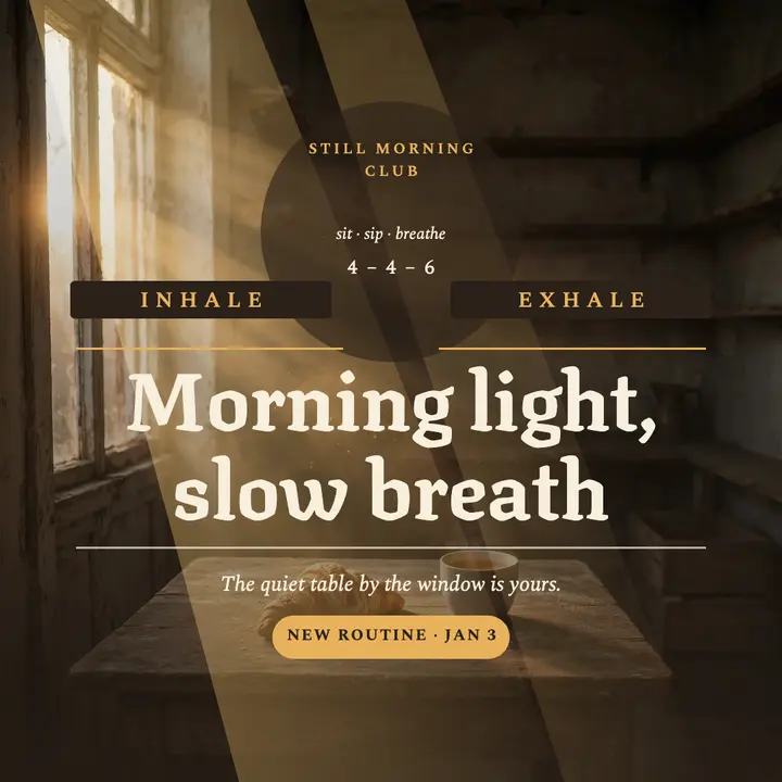 Still Morning Club bakery breath ritual template