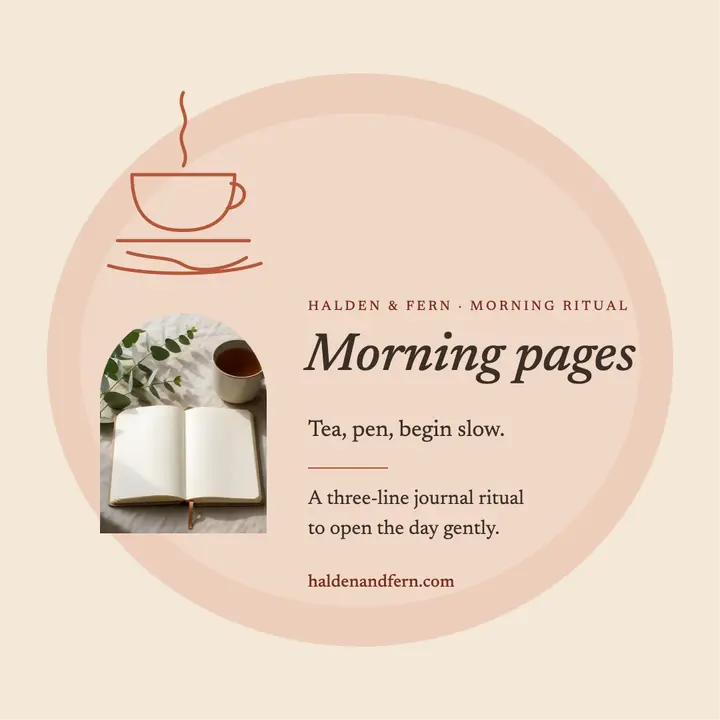 Halden and Fern morning pages post template