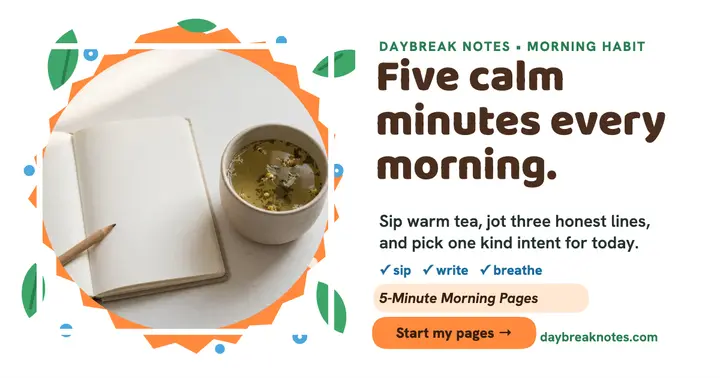 Daybreak Notes morning pages post template