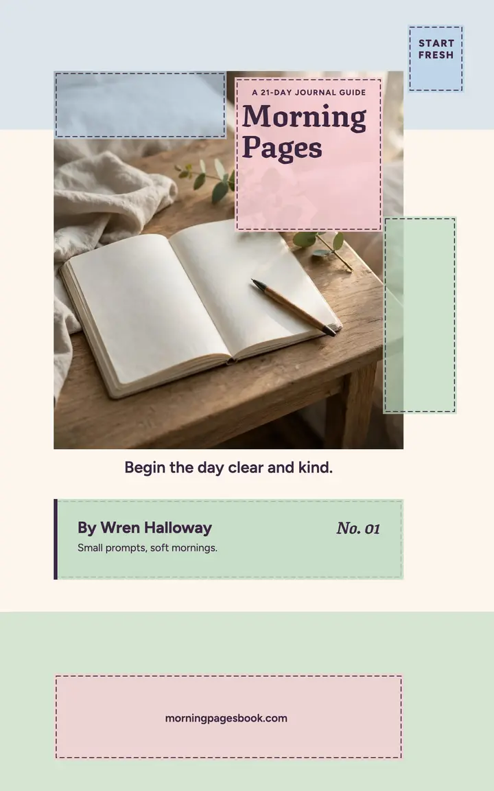Morning Pages wellness ebook cover template