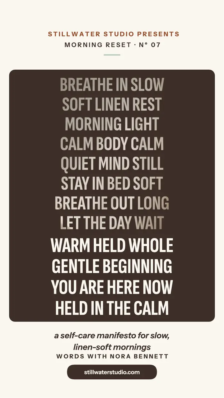 Morning Reset linen affirmation story template