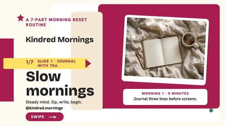 Kindred Mornings reset carousel cover template