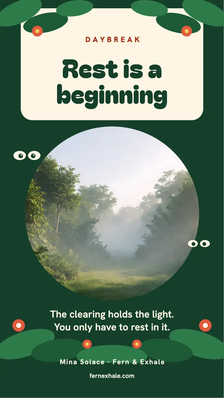 Morning reset jungle affirmation story: wellness story template