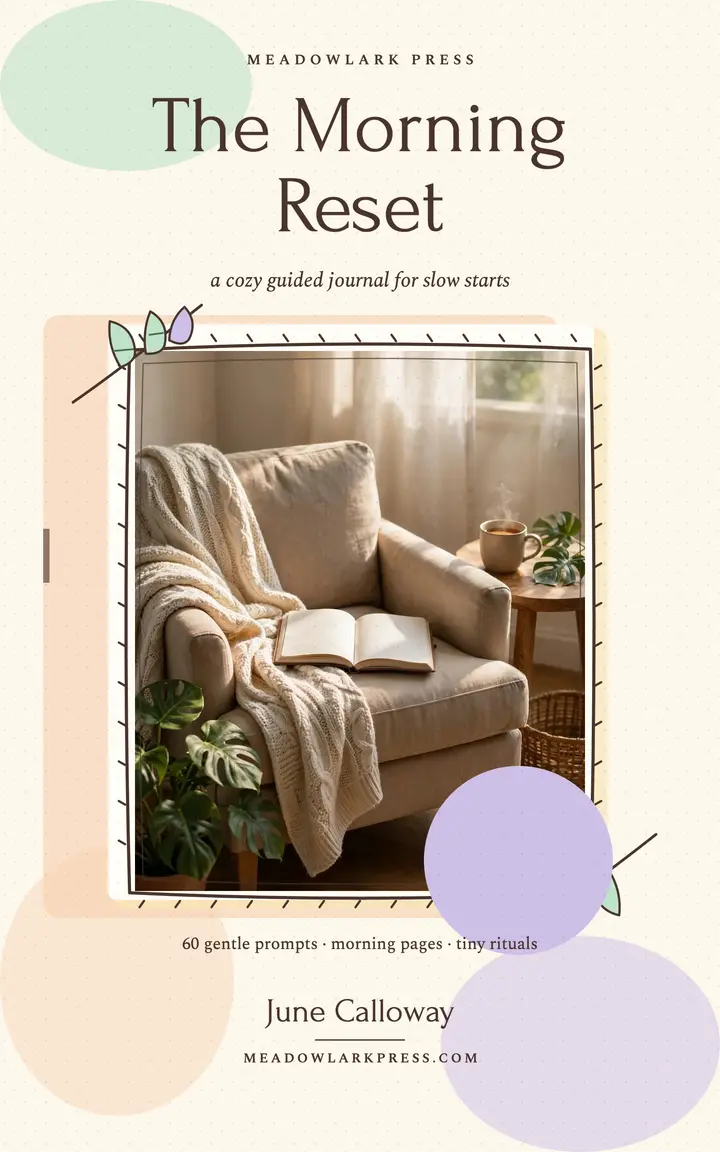Morning Reset guided journal ebook cover template
