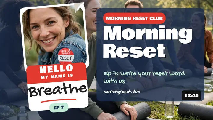 Morning Reset Club hello sticker thumbnail template
