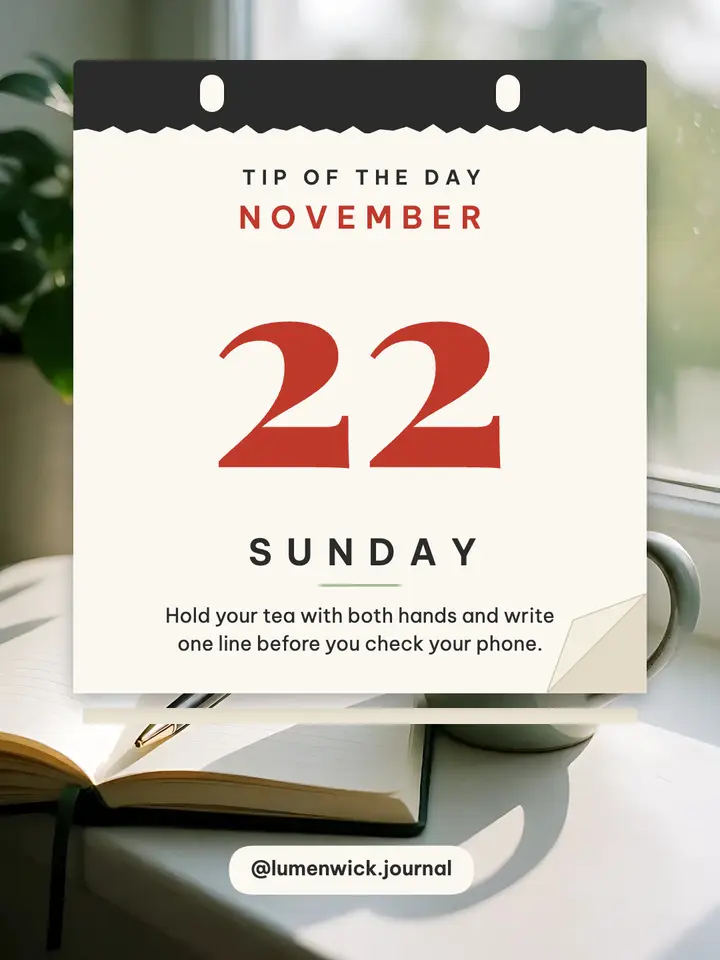 Slow morning ritual tear-off calendar tip template