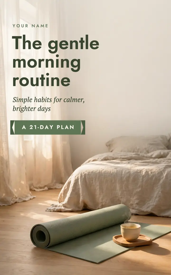 Morning routine guide ebook cover template