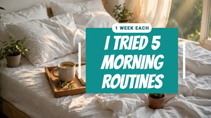 I tried 5 morning routines thumbnail template