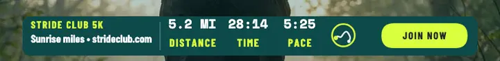 Stride Club morning run stats ad template