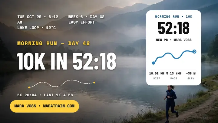 Mara Voss morning run stats thumbnail template