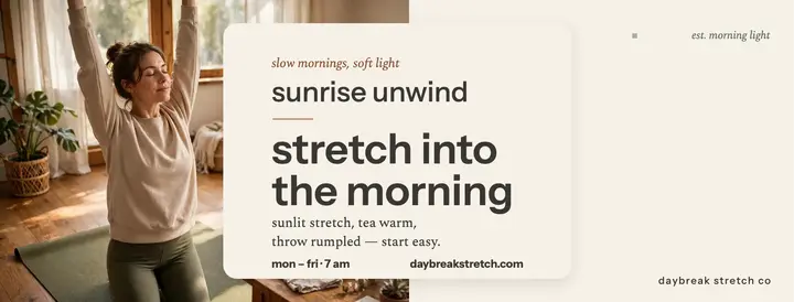 Daybreak Stretch sunlit morning cover template