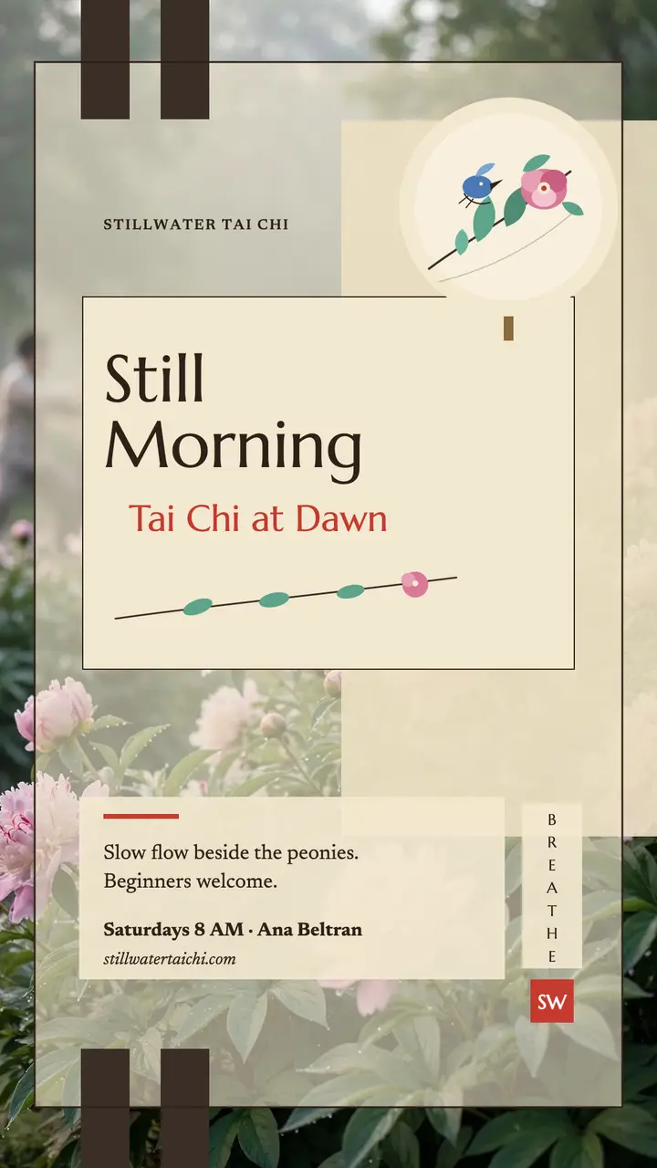 Stillwater morning tai chi gongbi story template