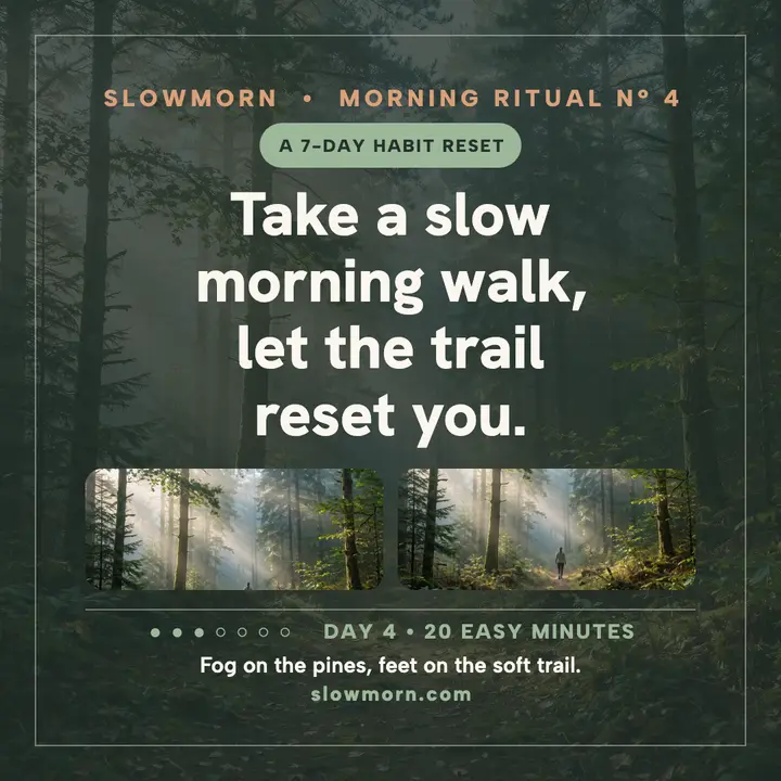 Slowmorn morning walk ritual post: morning walk post template