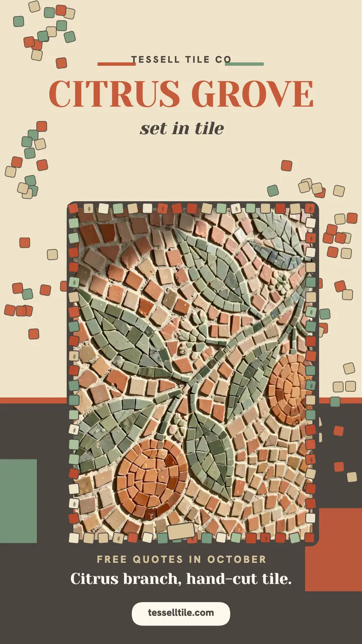 Tessell citrus mosaic backsplash story template